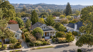 Tree-lined residential neighborhood Sonoma County
